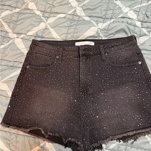 Altar'd State Black Studded High-Rise Denim Shorts